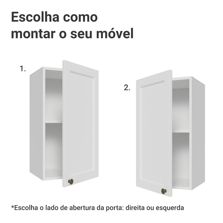 Armário Aéreo 35 cm 1 Porta Branco Vik Madesa