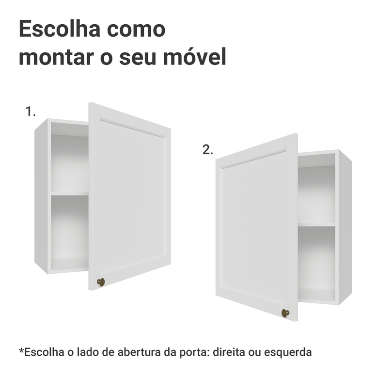 Armário Aéreo 60 cm 1 Porta Branco Vik Madesa