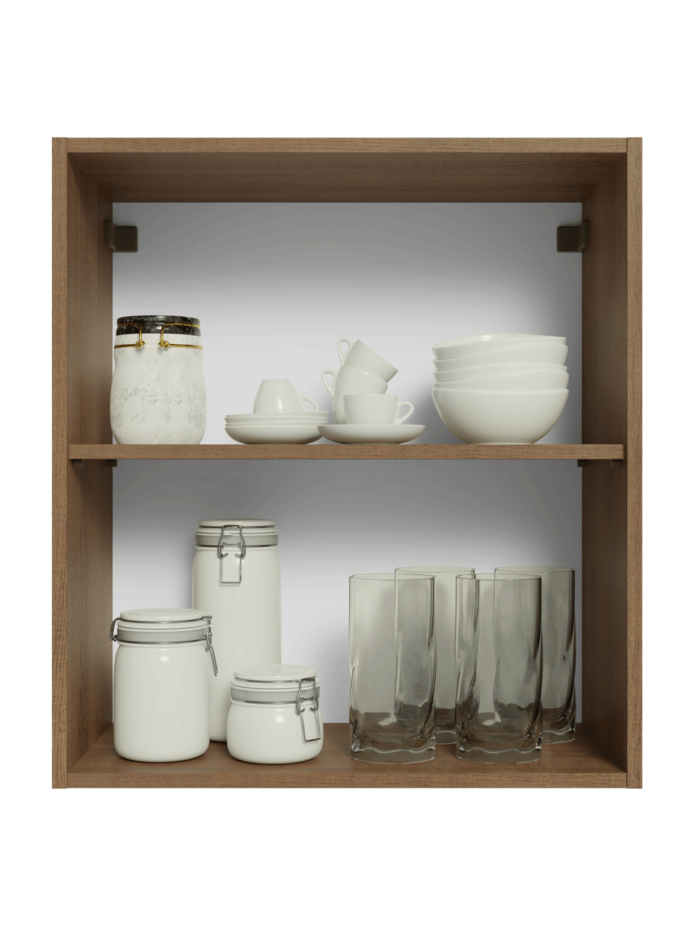 Armário Aéreo 60 cm 1 Porta Rustic/Branco Vik Madesa