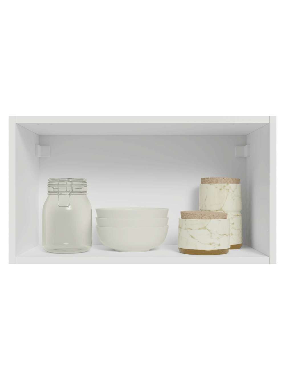 Armário Aéreo 60 cm 1 Porta Basculante Branco/Azul Vik Madesa