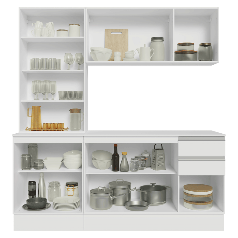 Armário de Cozinha Compacta 100% MDF 180 cm Branco Smart Madesa 03