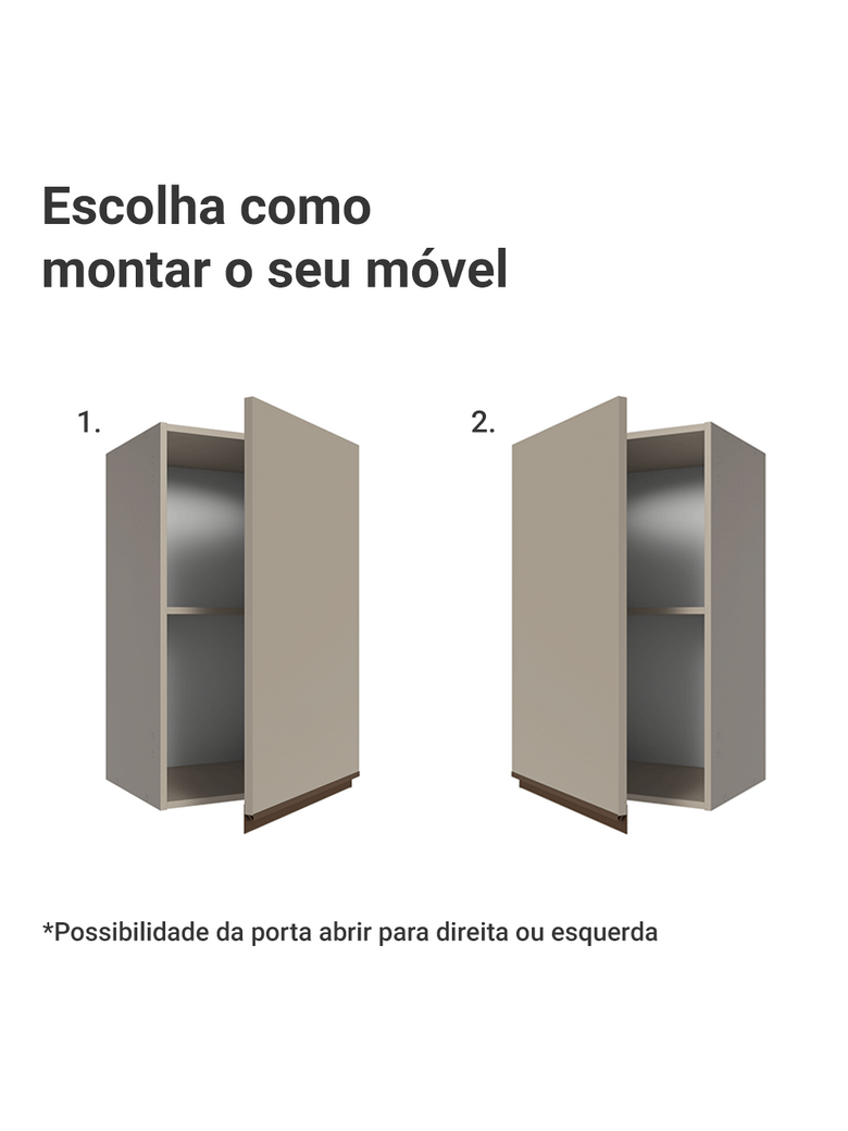 Armário Aéreo 40 cm 1 Porta Crema Nice Madesa