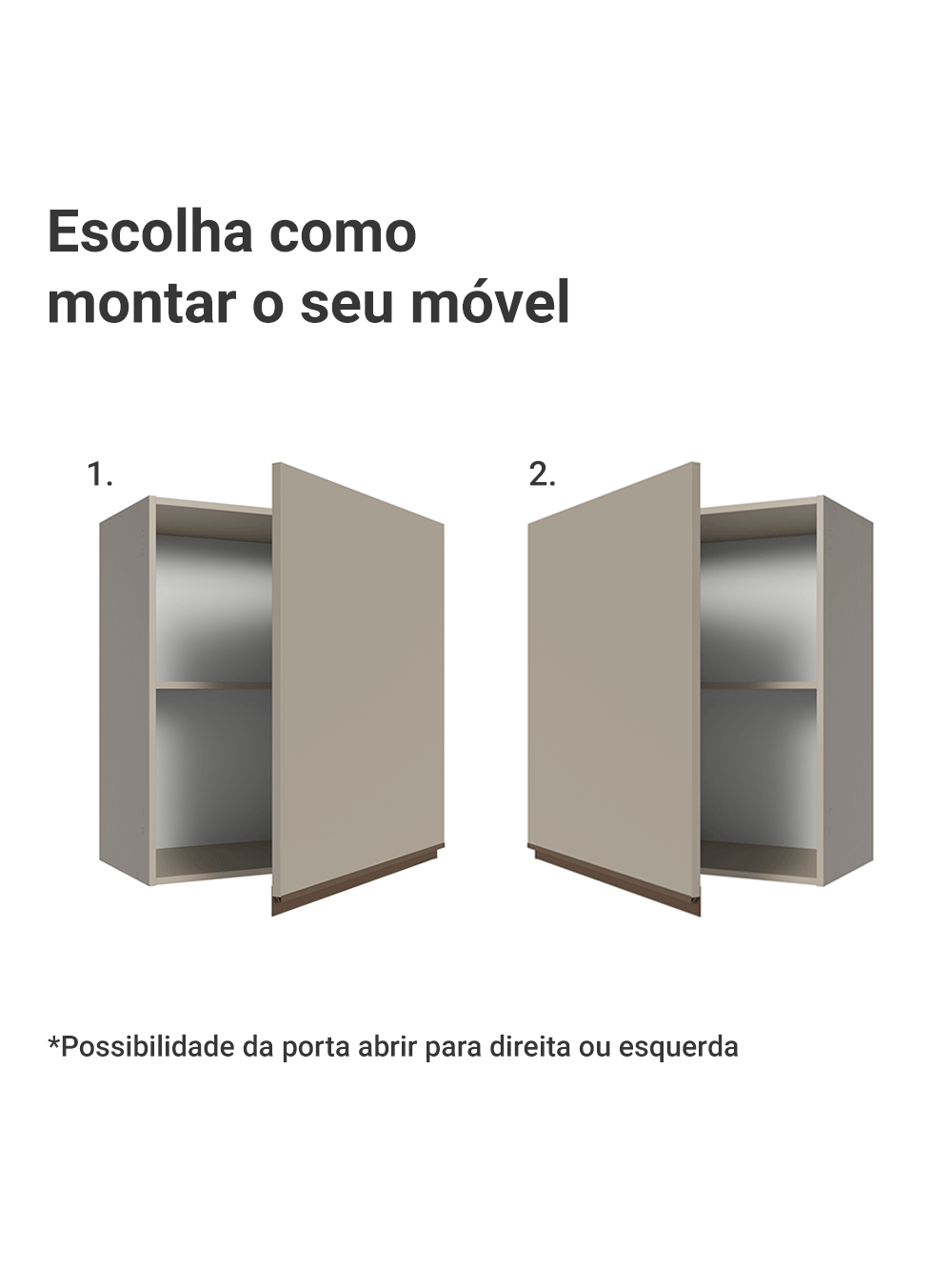 Armário Aéreo 60 cm 1 Porta Crema Nice Madesa