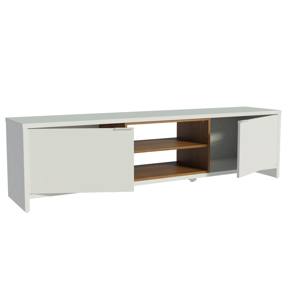 Rack para TV até 80 Polegadas 180cm 2 Portas Branco/Rustic Linz Madesa