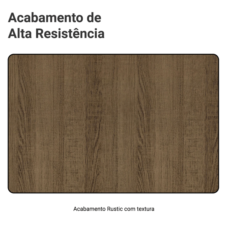Guarda-Roupa Casal com Pés 3 Portas de Correr de Espelho Rustic Reno Madesa