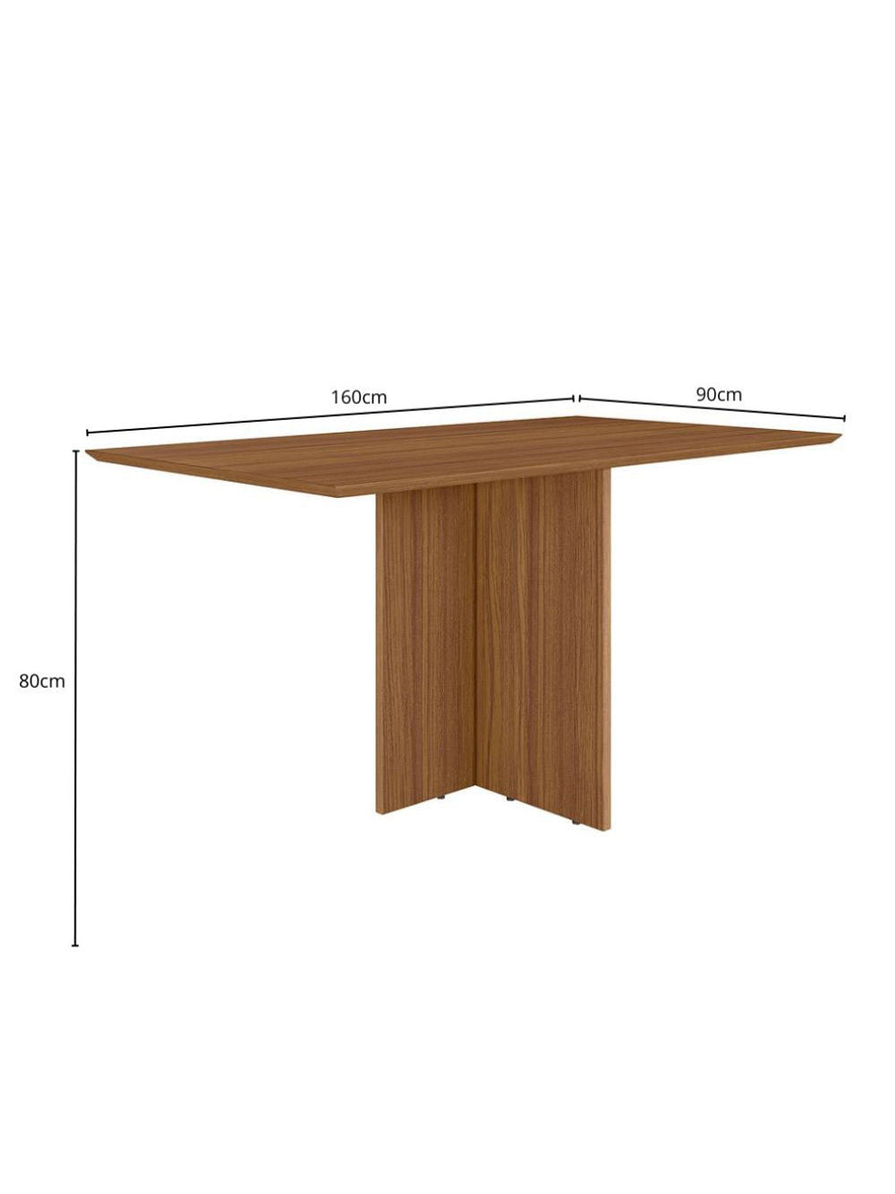 Mesa de Jantar Retangular 160cm Helo Poliman Móveis - Carvalho com Off White