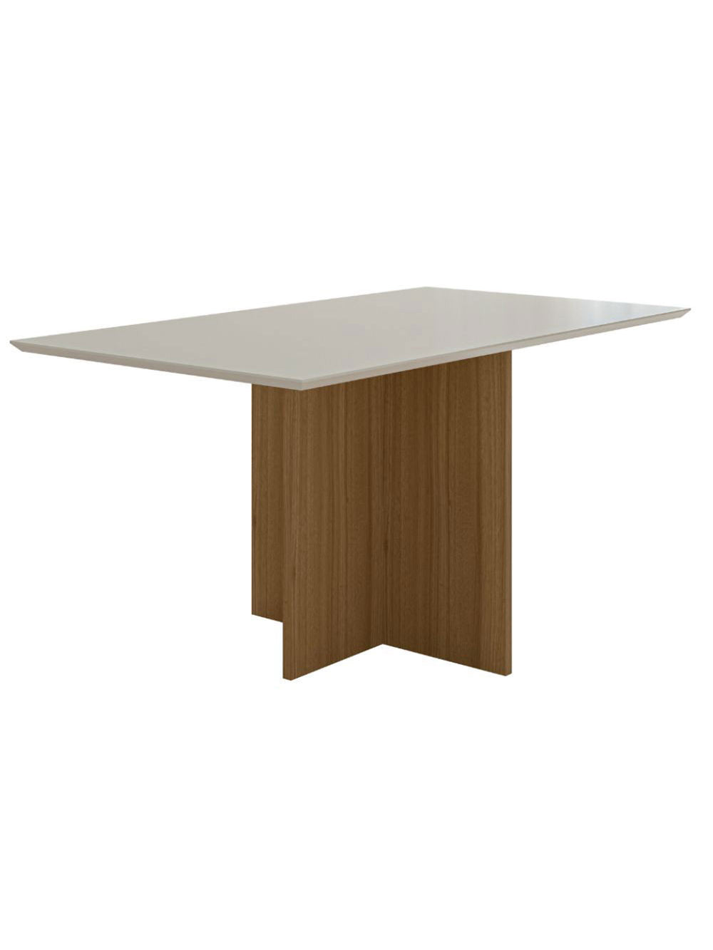 Mesa de Jantar Retangular 160cm Helo Poliman Móveis - Carvalho com Off White