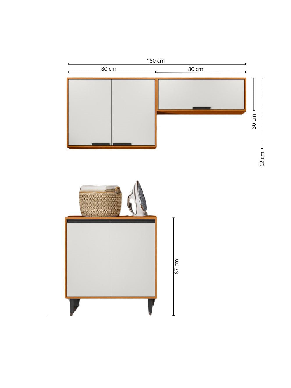 Cozinha Modulada Ravena 3 Peças 5 Portas Poliman Móveis