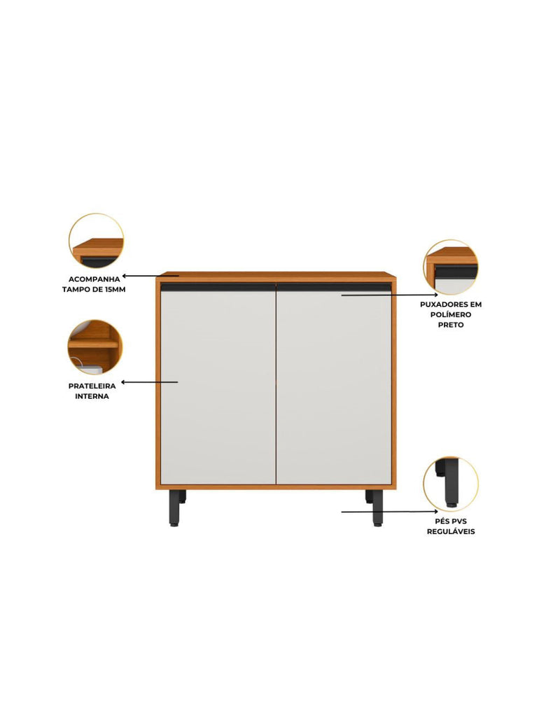 Cozinha Modulada Ravena 3 Peças 5 Portas Poliman Móveis