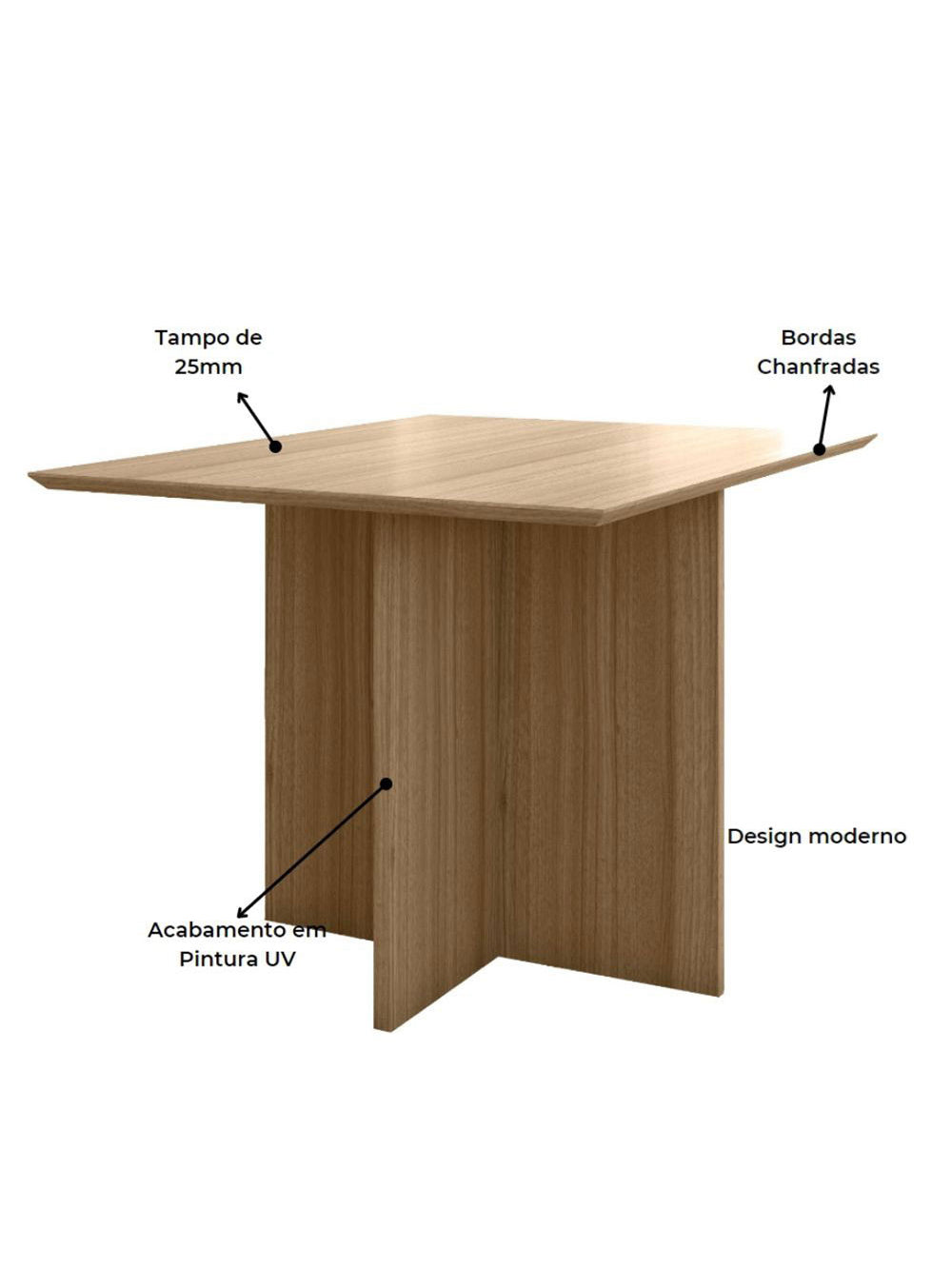 Conjunto Sala de Jantar Retangular Mesa Helo 120cm e 04 Cadeiras Josi Poliman Móveis