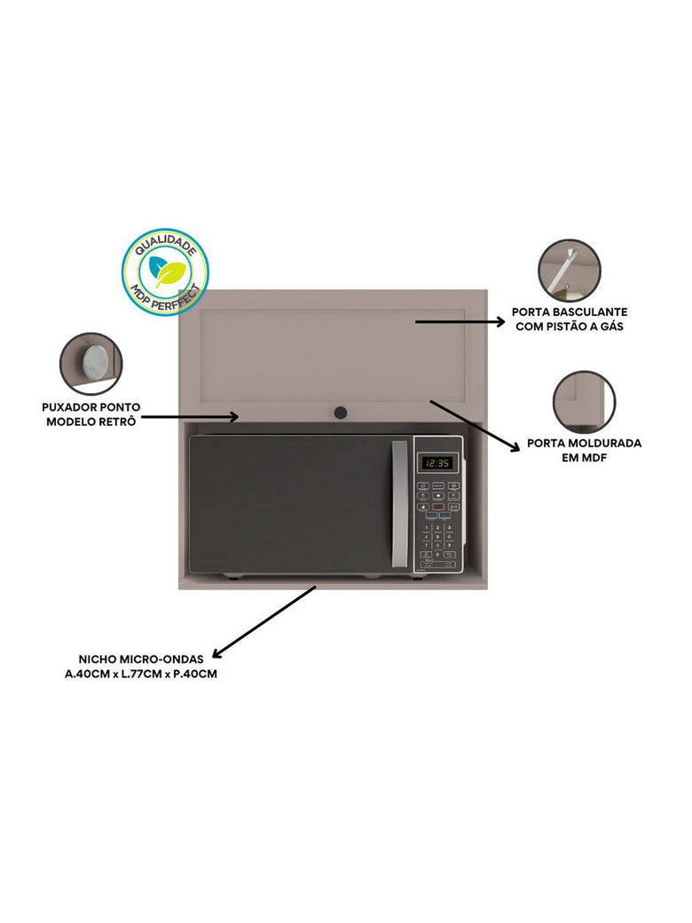 Armário Aéreo Olivia para Micro Ondas
