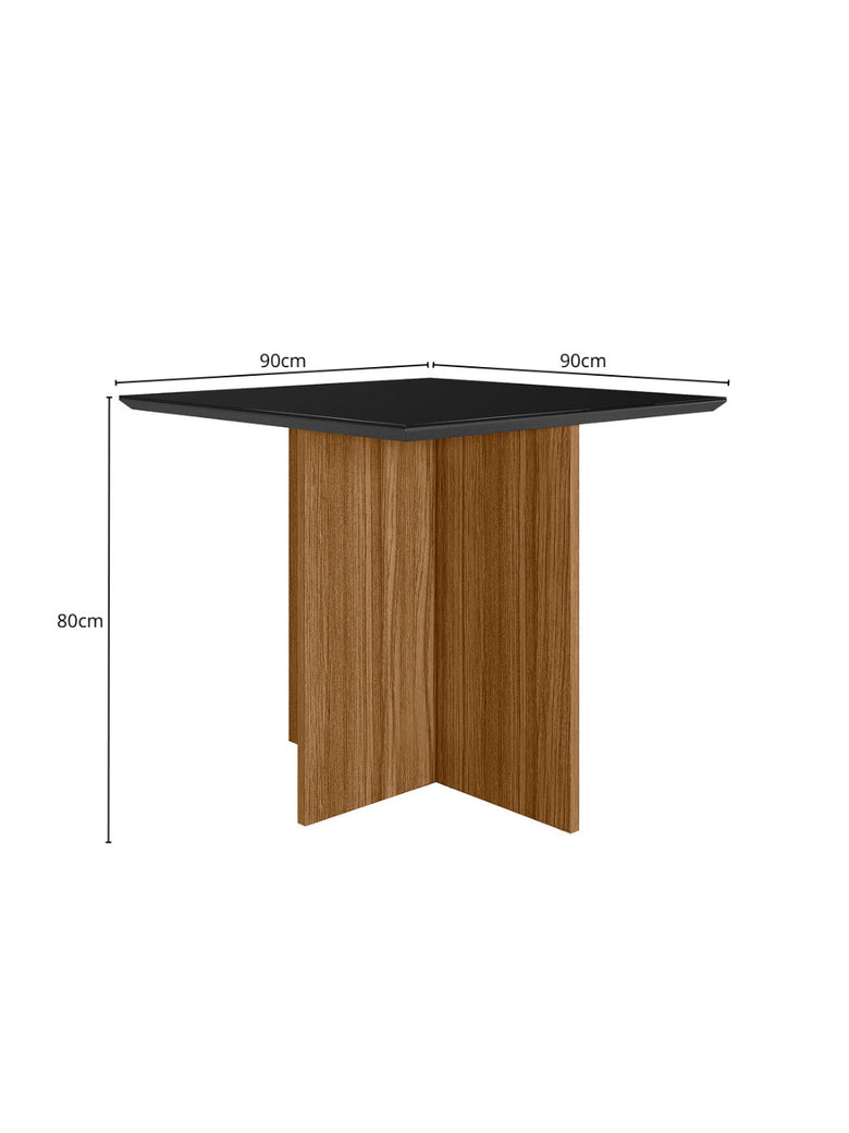 Sala de Jantar Helo 90x90 Com Vidro 4L Cadeiras Jade Poliman Móveis