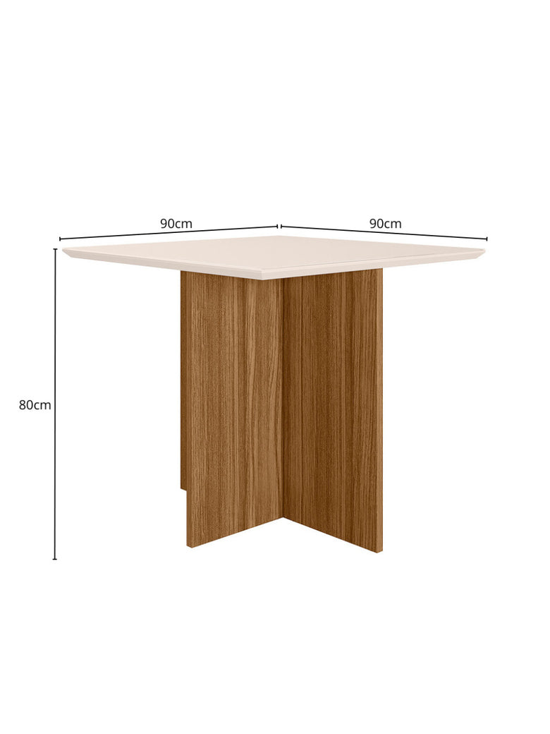 Sala de Jantar Helo 90x90 Com Vidro 4L Cadeiras Jade Poliman Móveis