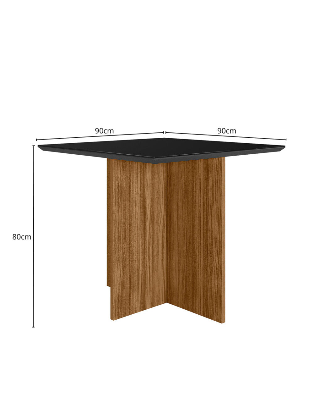 Sala de Jantar Helo 90x90 Com Vidro 4L Cadeiras Josi Poliman Móveis