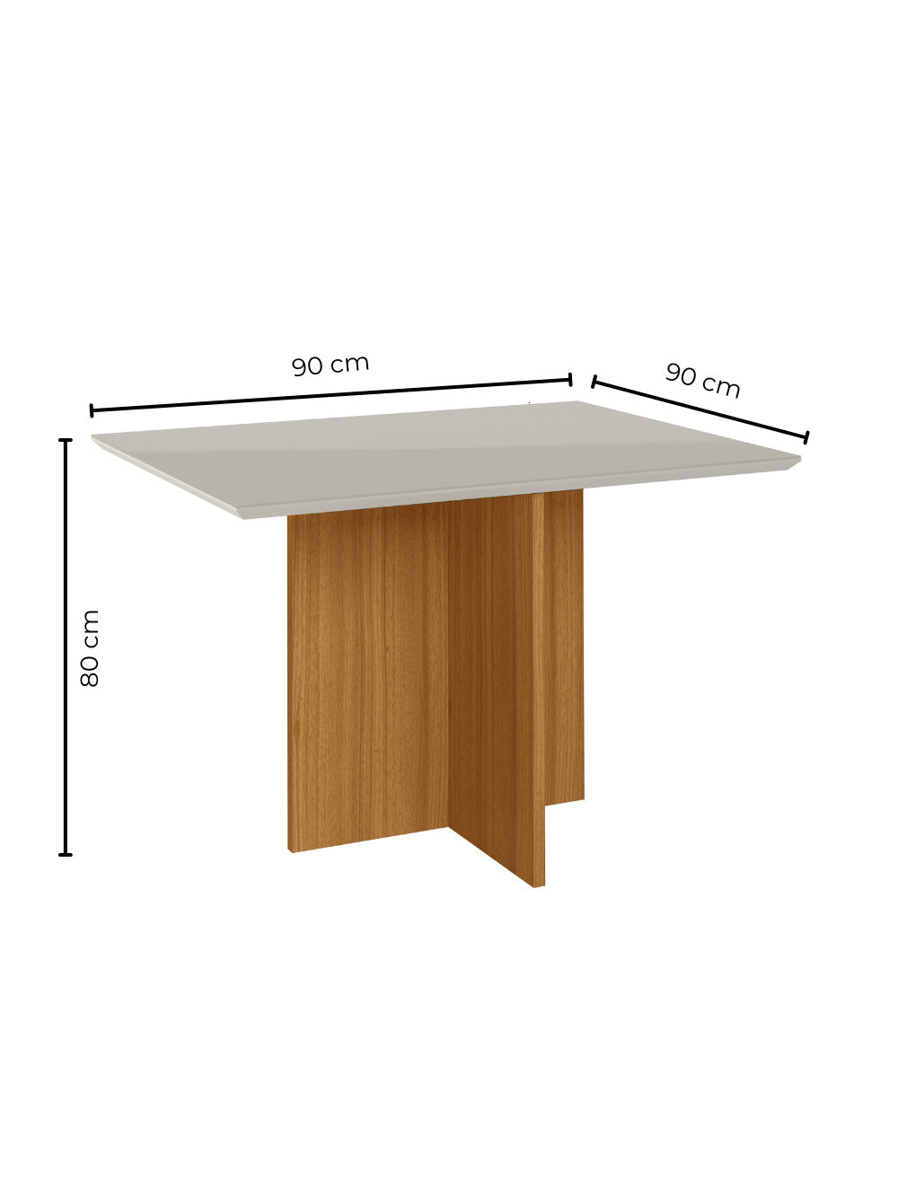 Sala de Jantar Helo 90x90 Com Vidro 4L Cadeiras Josi Poliman Móveis