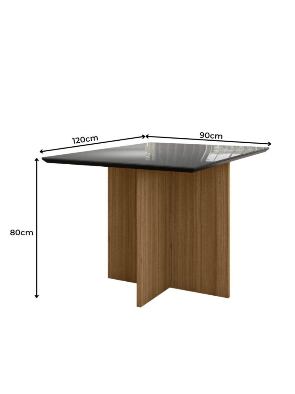 Sala de Jantar Helo 120x90 Com Vidro 4L Cadeiras Jade Poliman Móveis