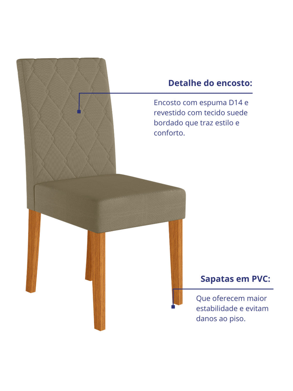 Sala de Jantar Helo 160 Tampo Chanf C/V 6L Cadeiras Jade Poliman Móveis