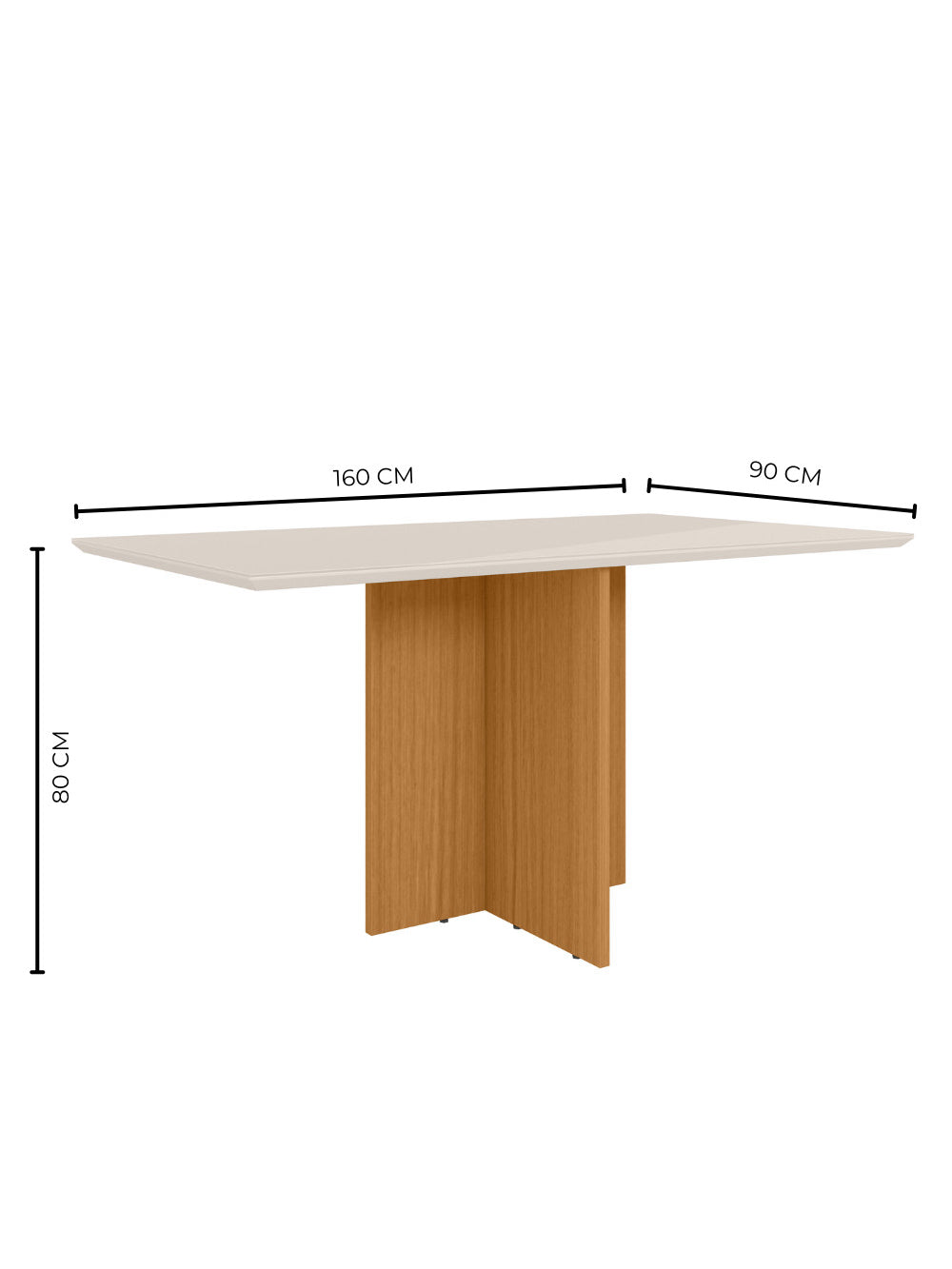 Sala de Jantar Helo 160 Tampo Chanf C/V 6L Cadeiras Jade Poliman Móveis