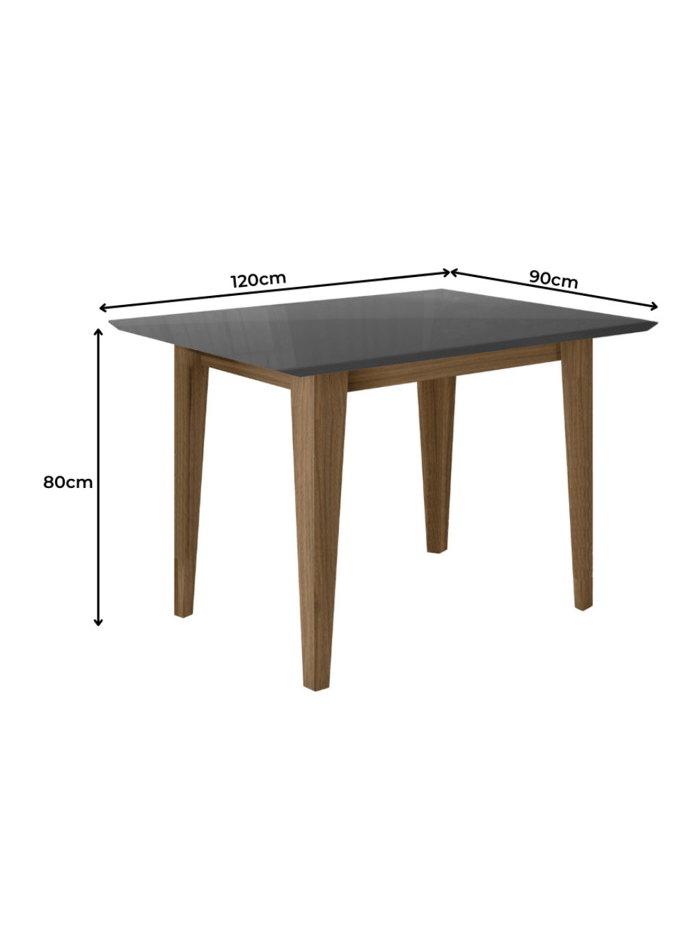 Sala de Jantar Kate 120x90 Com Vidro 4L Cadeiras Jade Poliman Móveis