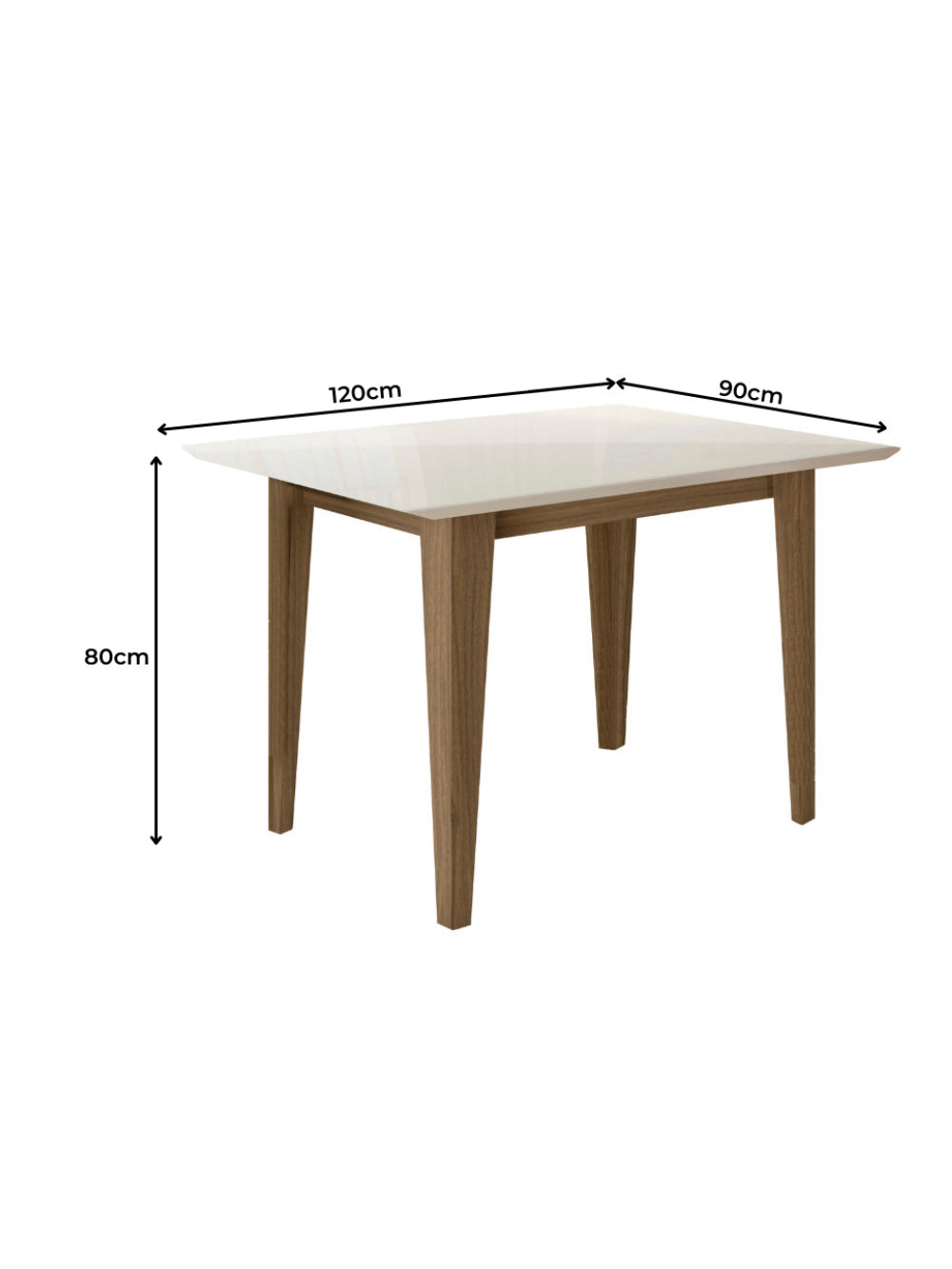 Sala de Jantar Kate 120x90 Com Vidro 4L Cadeiras Jade Poliman Móveis