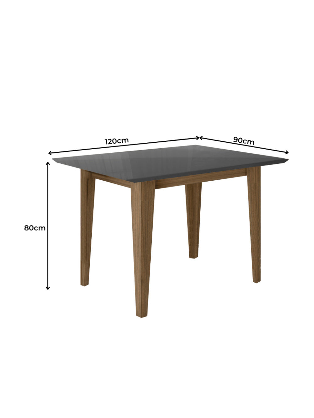 Sala de Jantar Kate 120x90 Com Vidro 4L Cadeiras Josi Poliman Móveis