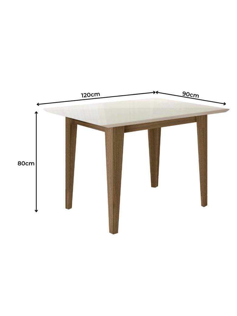 Sala de Jantar Kate 120x90 Com Vidro 4L Cadeiras Josi Poliman Móveis