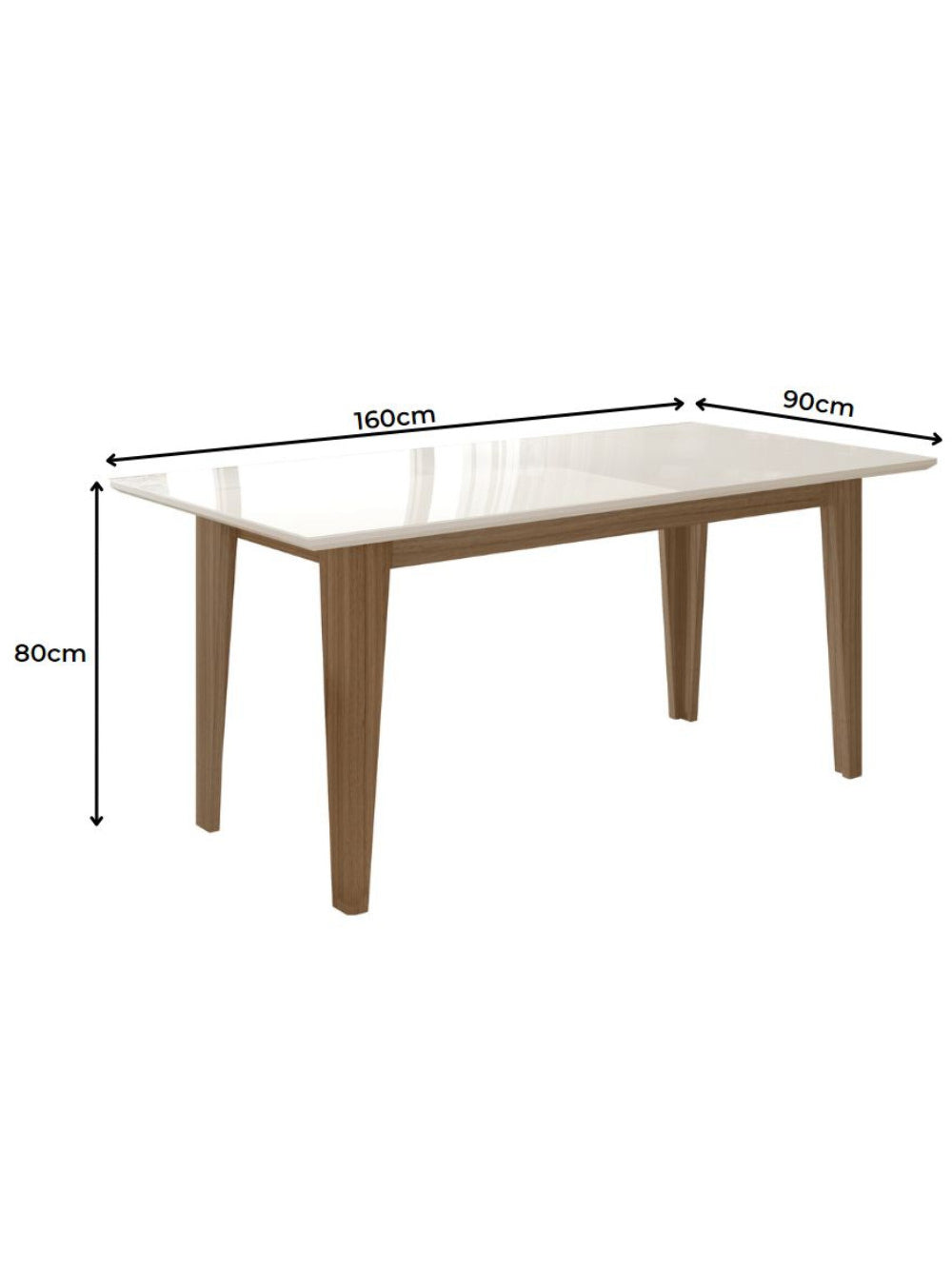 Sala de Jantar Liz 160x90 Com Vidro 6L Cadeiras Jade Poliman Móveis