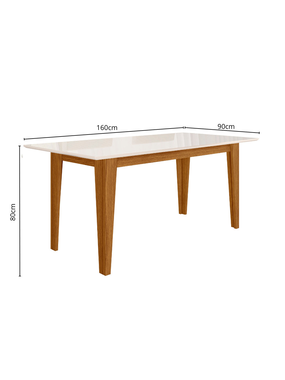 Sala de Jantar Liz 160x90 Com Vidro 6L Cadeiras Jade Poliman Móveis