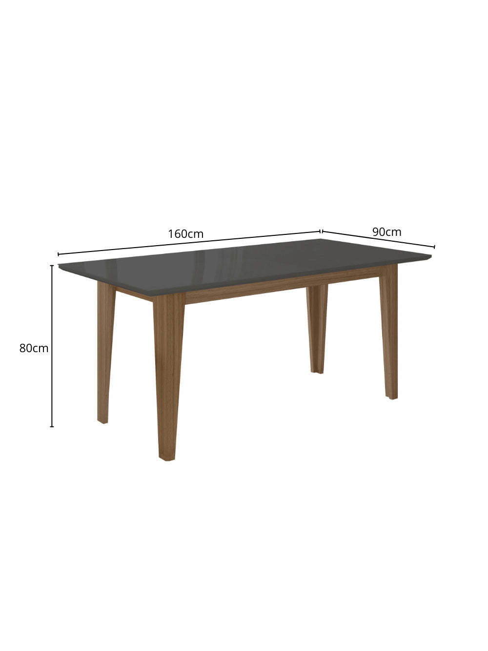Sala de Jantar Liz 160x90 Com Vidro 6L Cadeiras Josi Poliman Móveis