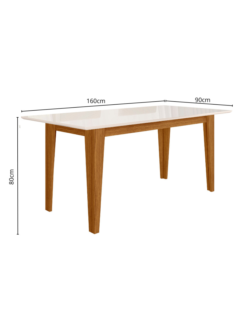 Sala de Jantar Liz 160x90 Com Vidro 6L Cadeiras Josi Poliman Móveis