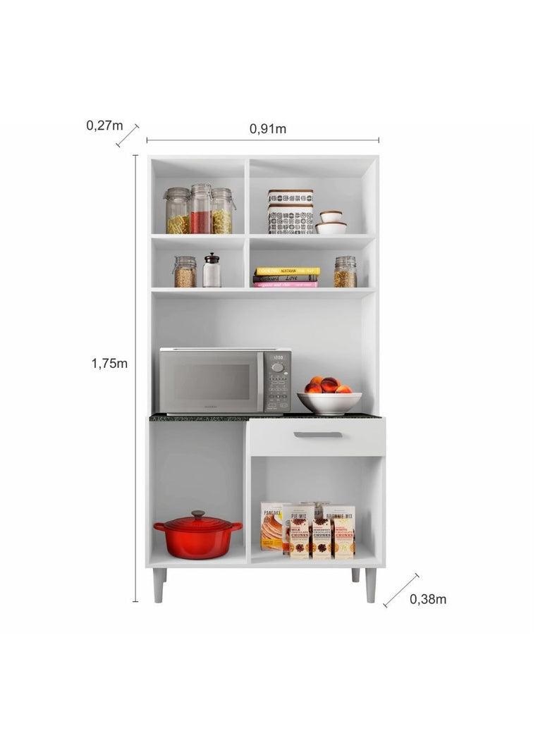 Kit Cozinha 6 Portas 1 Gaveta Carol Poliman Móveis