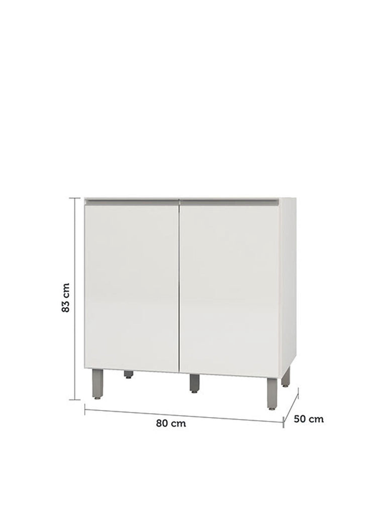 Balcão Para Cooktop Evidence 2 Portas Sem Tampo Poliman Móveis