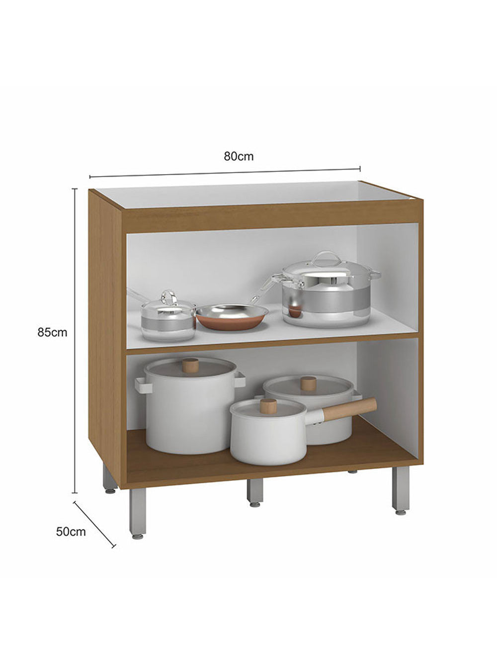 Balcão Para Cooktop Evidence 2 Portas Sem Tampo Poliman Móveis
