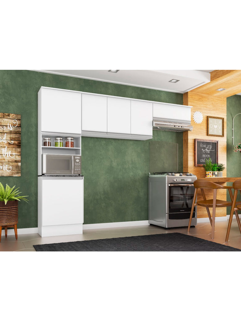 Cozinha Compacta Paneleiro e Aéreo 260 cm Paris Poliman