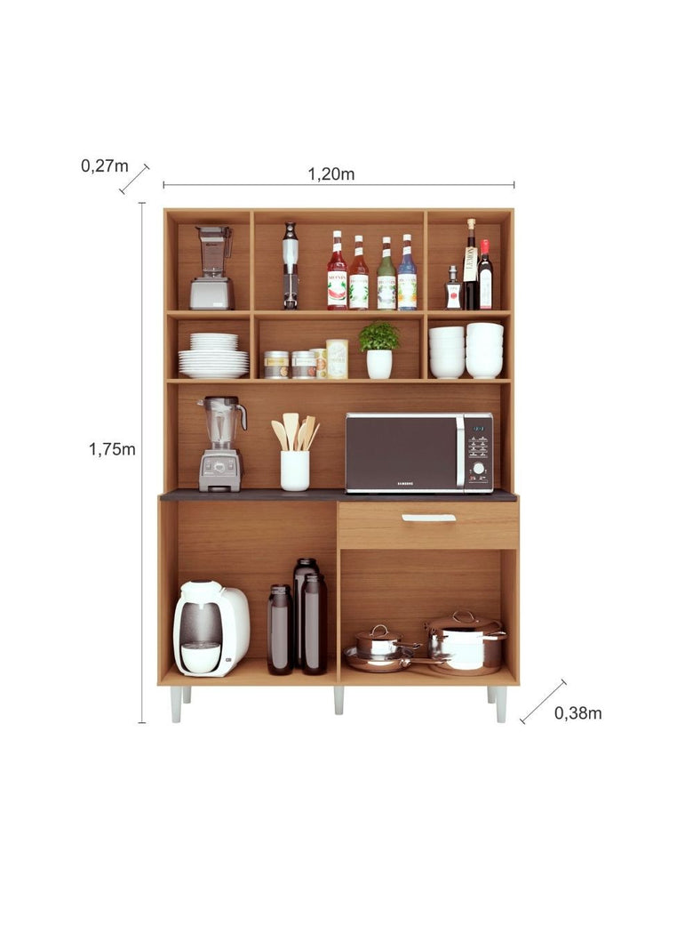 Kit Cozinha 8 Portas 1 Gaveta Gabi Poliman Móveis