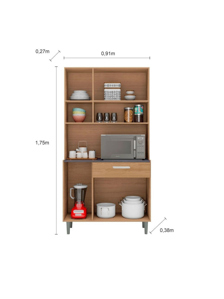 Kit Cozinha 6 Portas 1 Gaveta Carol Poliman Móveis