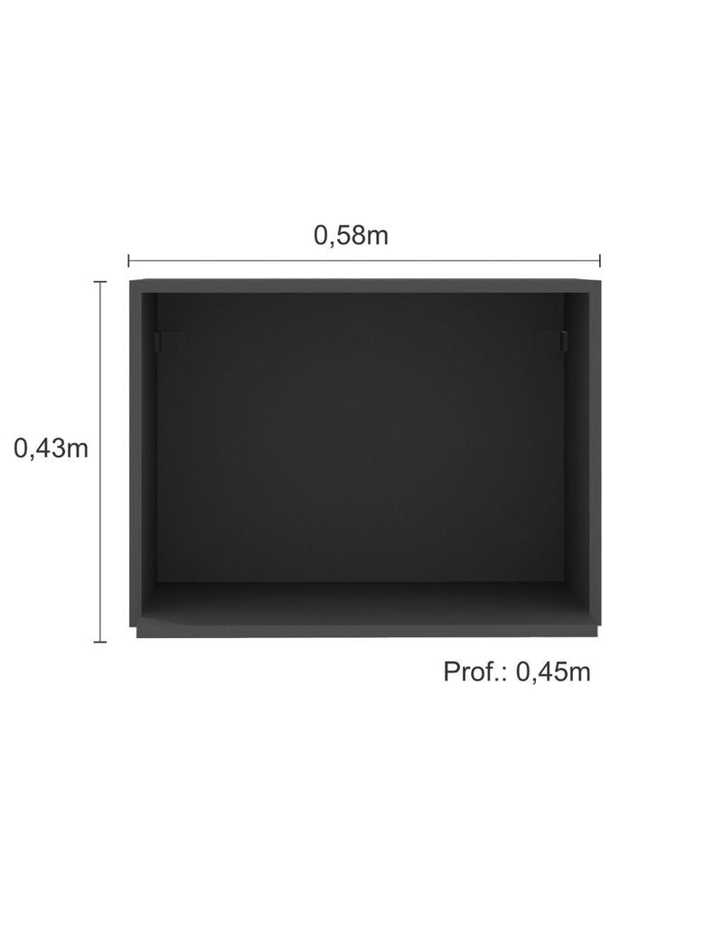 Armário Aéreo 58 cm com Nicho Micro-ondas Etna Poliman