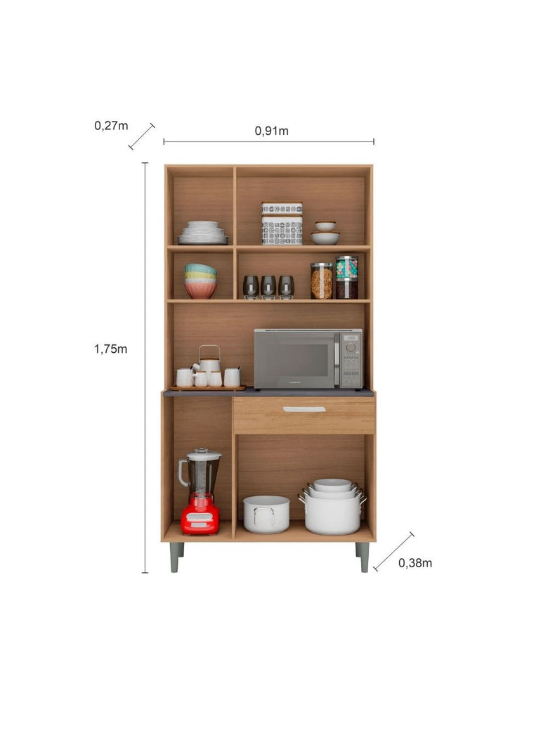 Kit Cozinha 6 Portas 1 Gaveta Carol Poliman Móveis