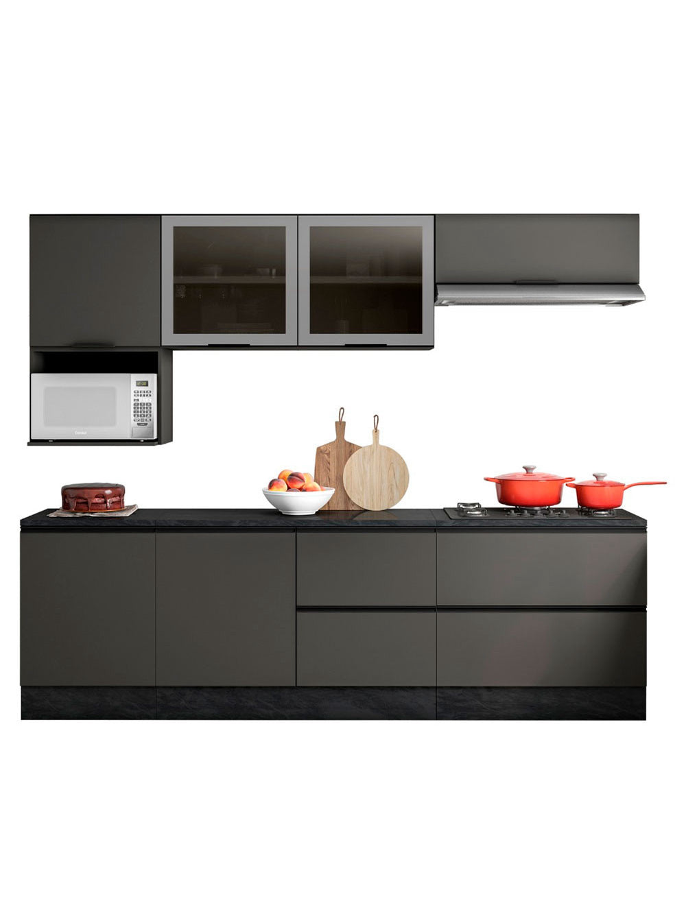 Cozinha Completa Etna 7 peças Balcão Cooktop Poliman Móveis
