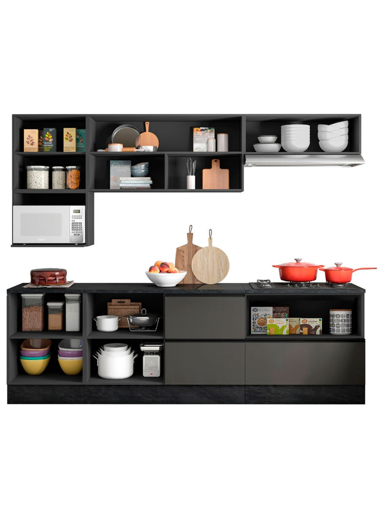 Cozinha Completa Etna 7 peças Balcão Cooktop Poliman Móveis