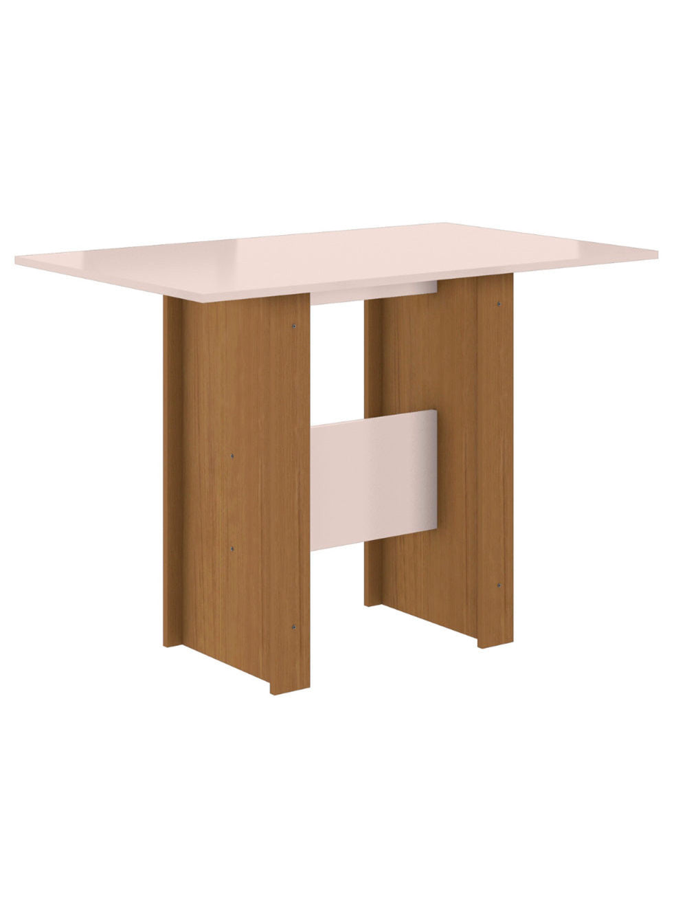 Mesa de Jantar 4 Lugares Milano Poliman Móveis - Carvalho com Off White