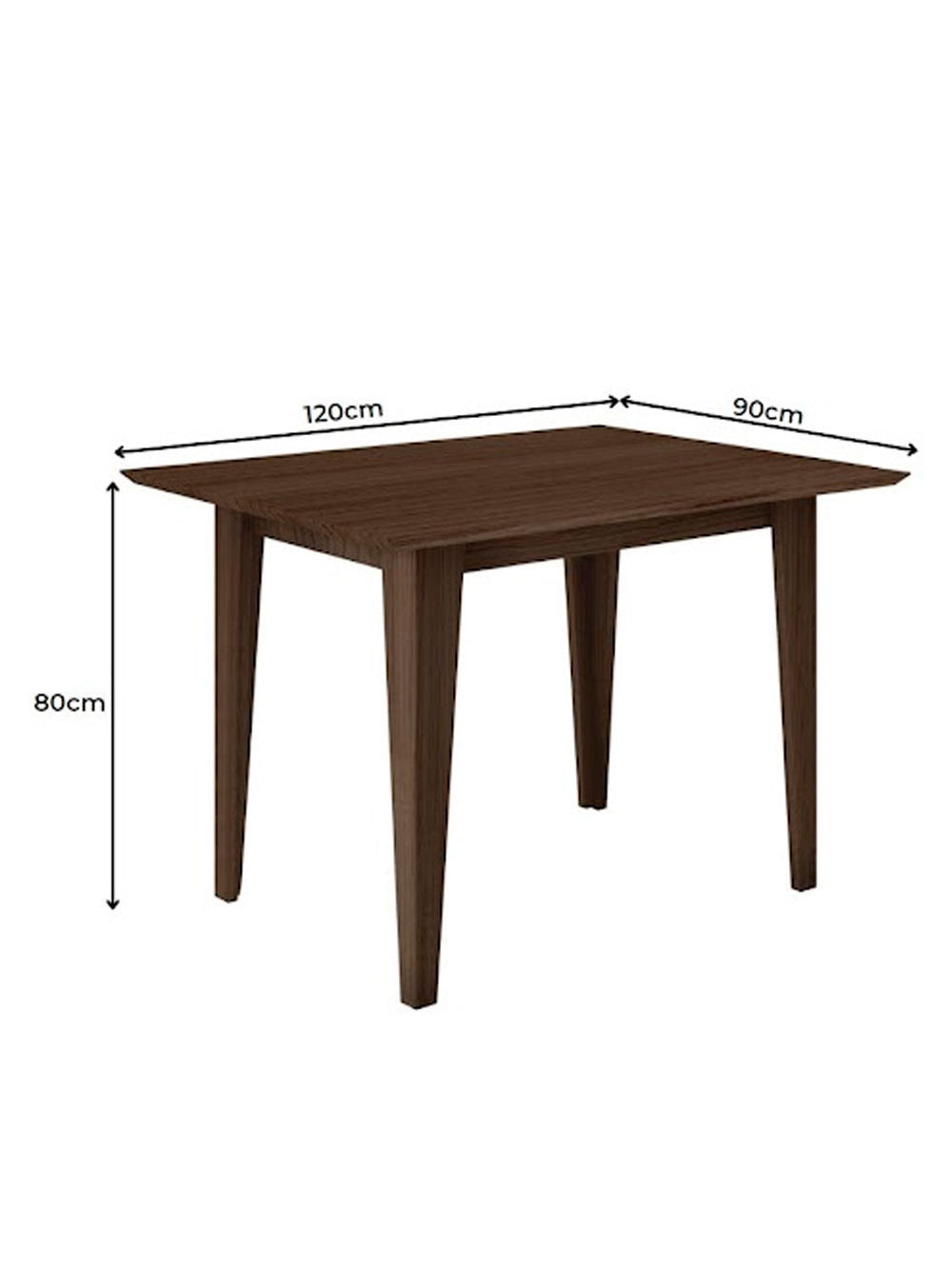 Mesa para Sala de Jantar 120cm Retangular Tampo Chanfrado Kate Poliman - Amêndoa com Off White