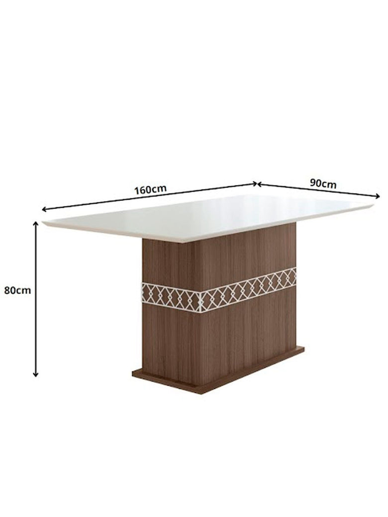 Mesa para Sala de Jantar 160cm Retangular Tampo Chanfrado Agata Poliman