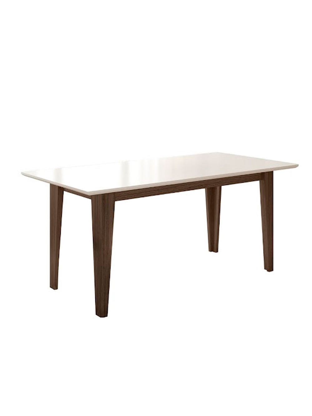 Mesa para Sala de Jantar 160cm Retangular Tampo Chanfrado Liz Poliman - Amêndoa com Off White