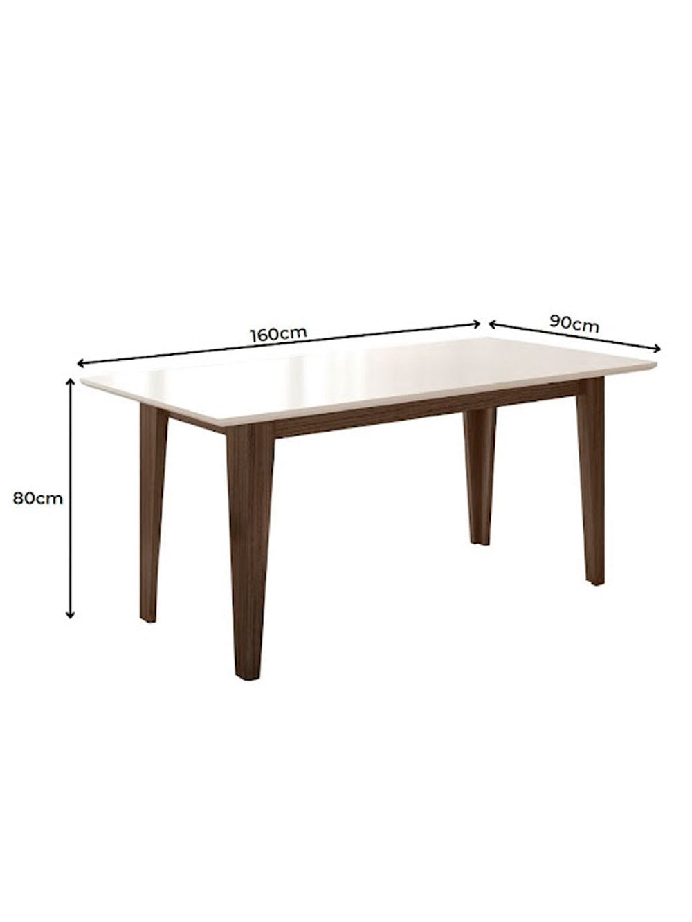 Mesa para Sala de Jantar 160cm Retangular Tampo Chanfrado Liz Poliman