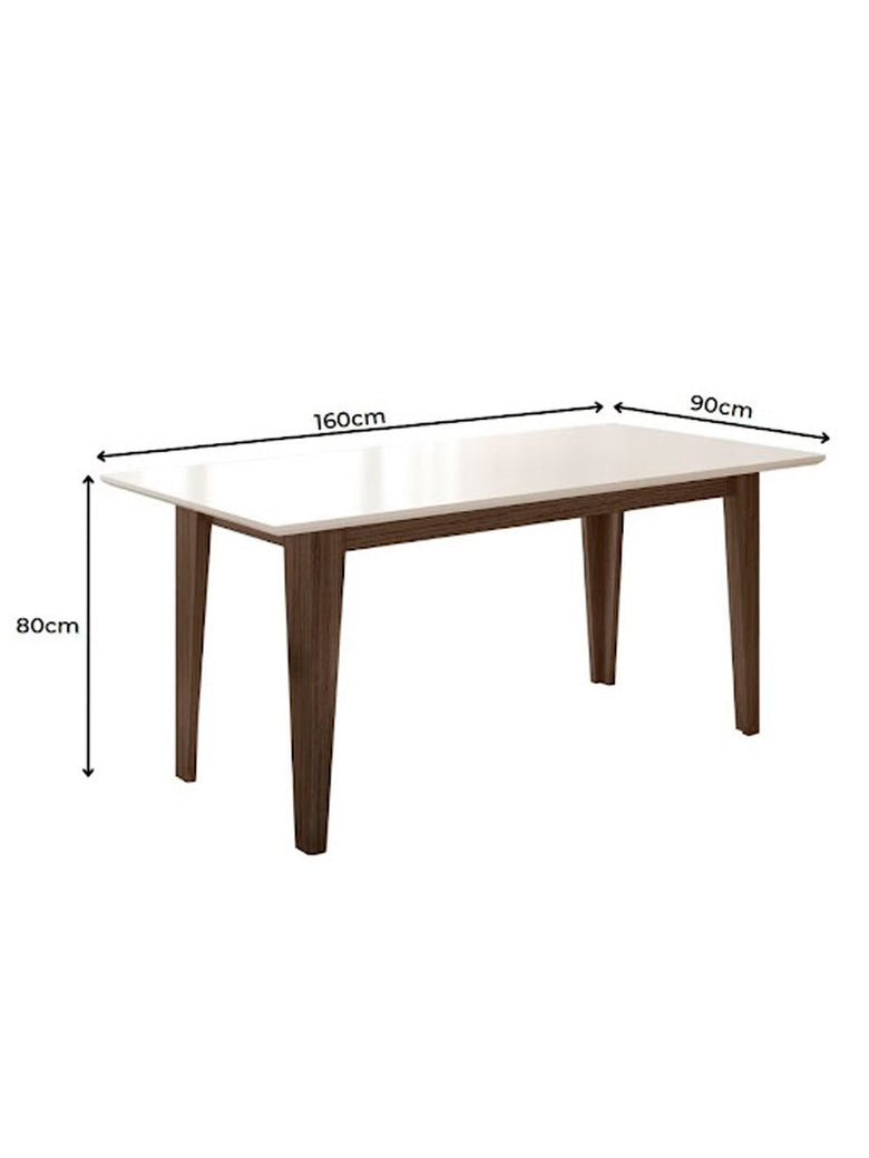 Mesa para Sala de Jantar 160cm Retangular Tampo Chanfrado Liz Poliman