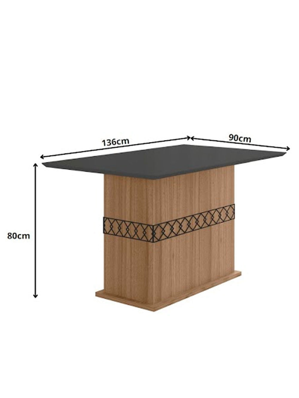 Conjunto Sala de Jantar Mesa com Tampo Chanfrado Agata 4 Cadeiras Estofadas Jade Poliman