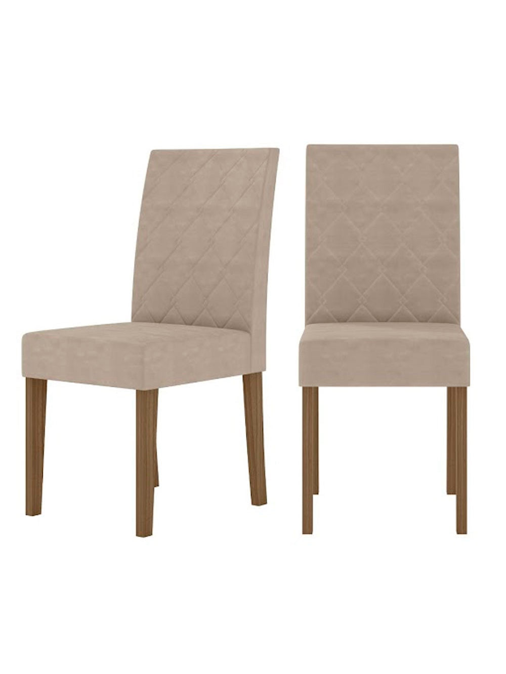 Conjunto Sala de Jantar Mesa com Tampo Chanfrado Agata 4 Cadeiras Estofadas Jade Poliman