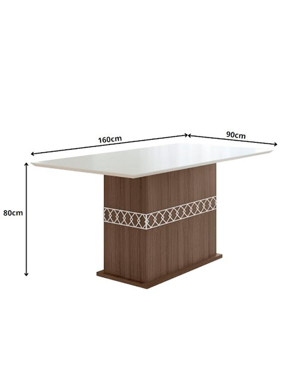 Conjunto Sala de Jantar Mesa com Tampo Chanfrado Agata 6 Cadeiras Estofadas Jade Poliman