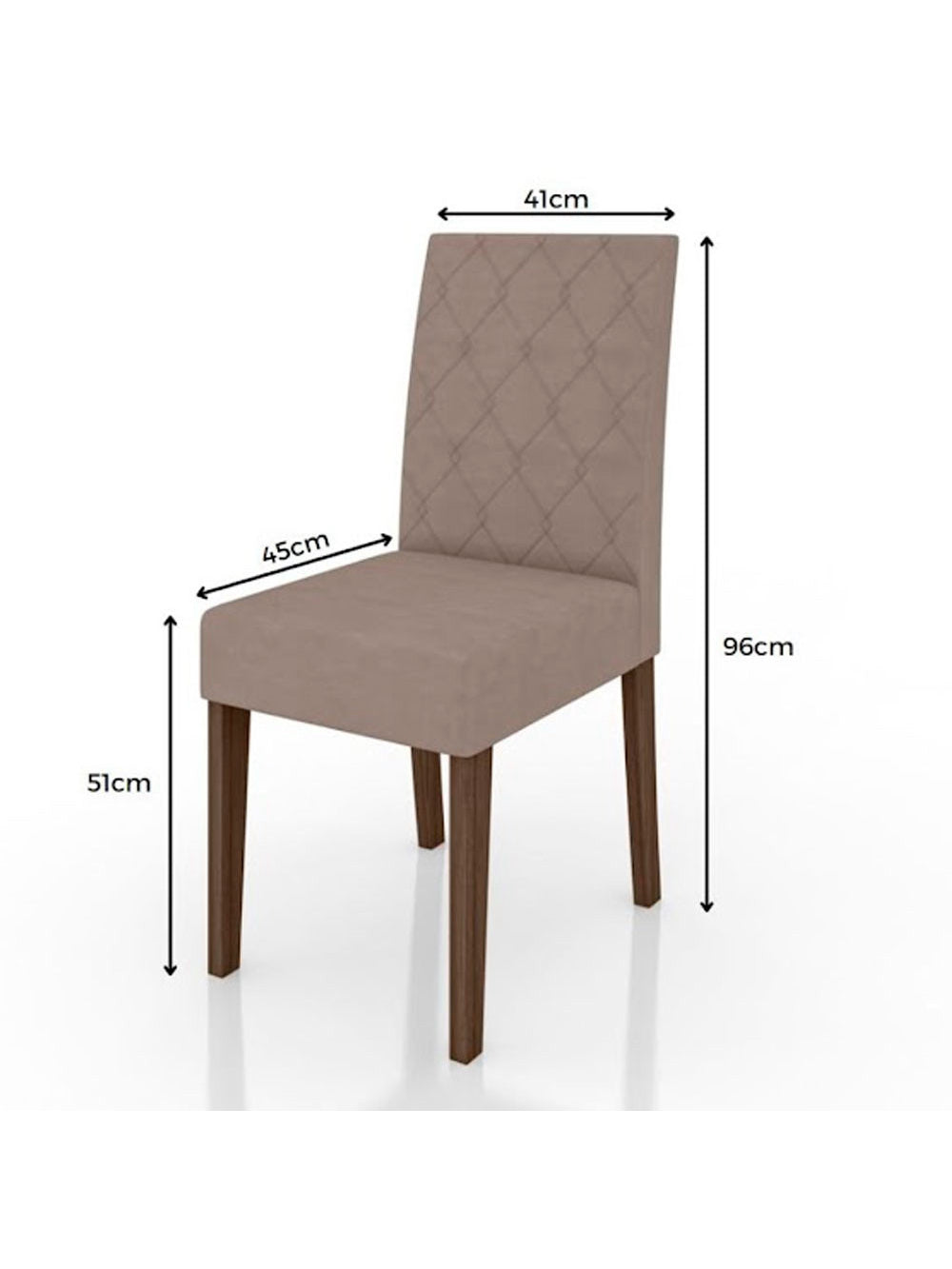 Conjunto Sala de Jantar Mesa com Tampo Chanfrado Agata 6 Cadeiras Estofadas Jade Poliman